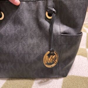 Michael Kors Charcoal Tote with Gold Accents